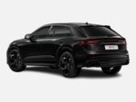 Tył i lewy profil sportowego SUV-a Audi RSQ8 – czarne felgi i agresywna stylistyka na wynajem – Rent Dream Car